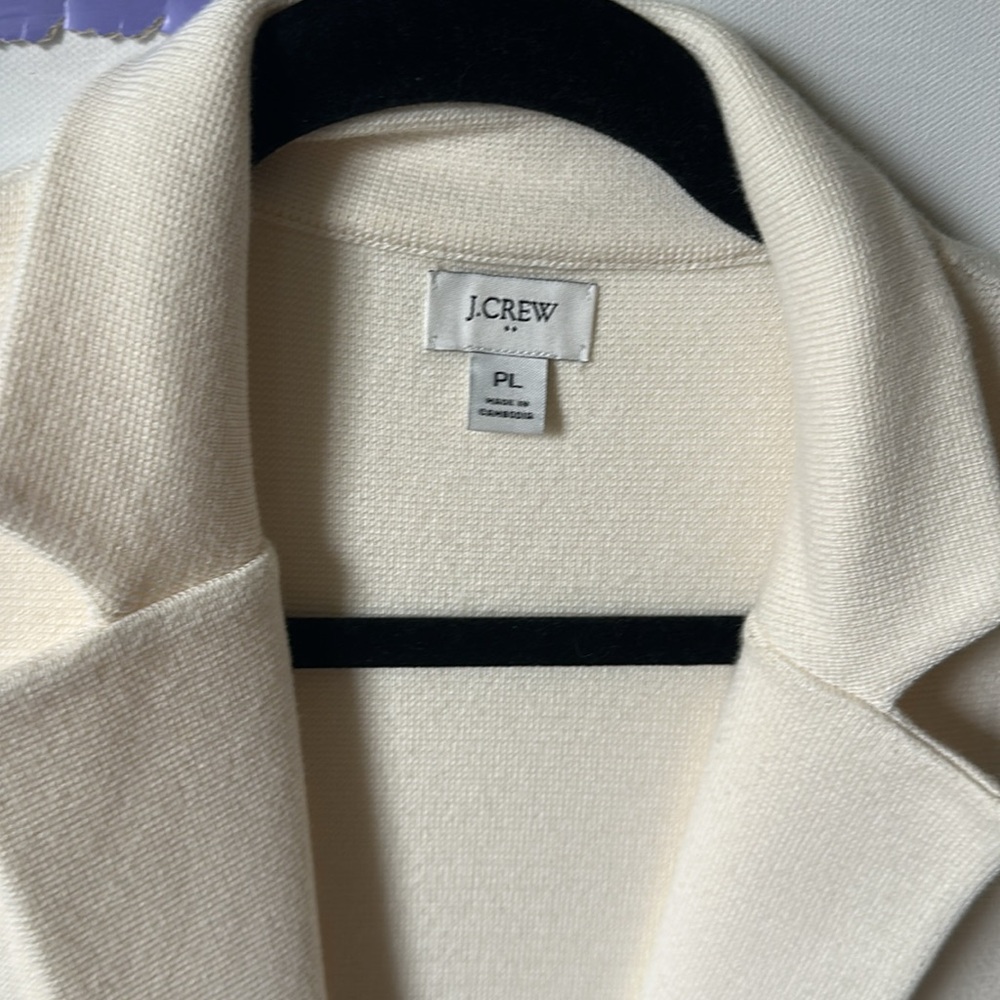 J. Crew Factory Cream Blazer Soft Knit Casual - Picture 3 of 3